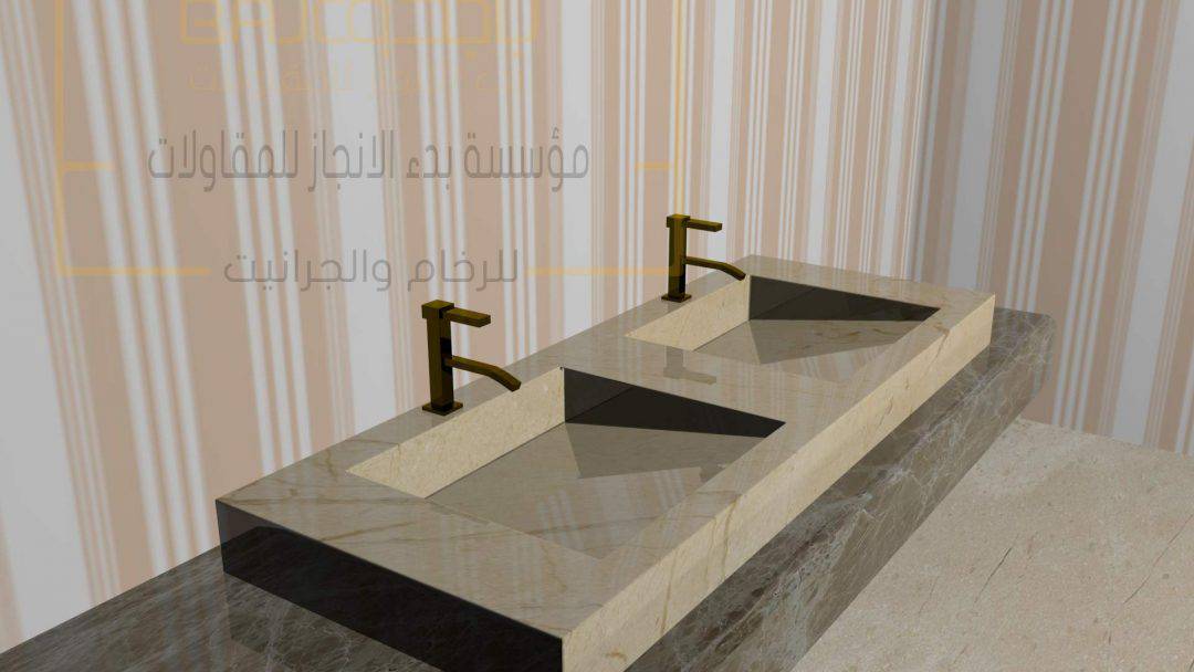 تصميم مغسلة بحوض شلال