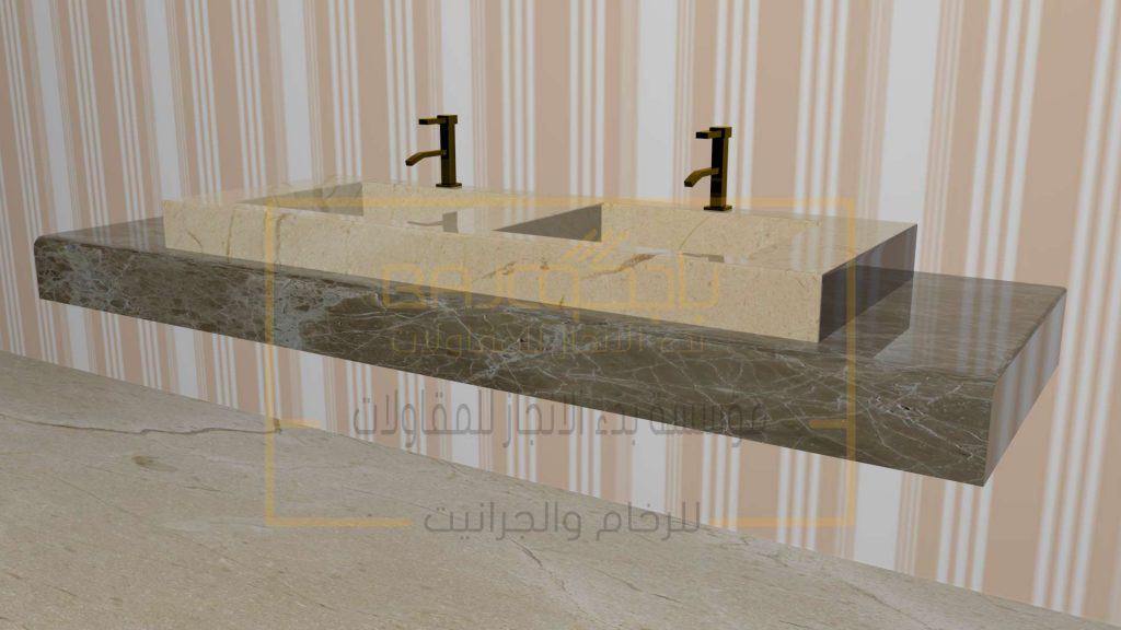مغسلة رخام كريم مارفل وامبرادور لايت