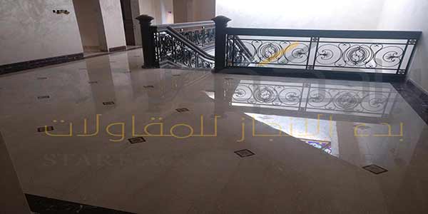 صور جلي وتلميع رخام نوع بوتشينو فيلا الشيخ عبد الله العلي