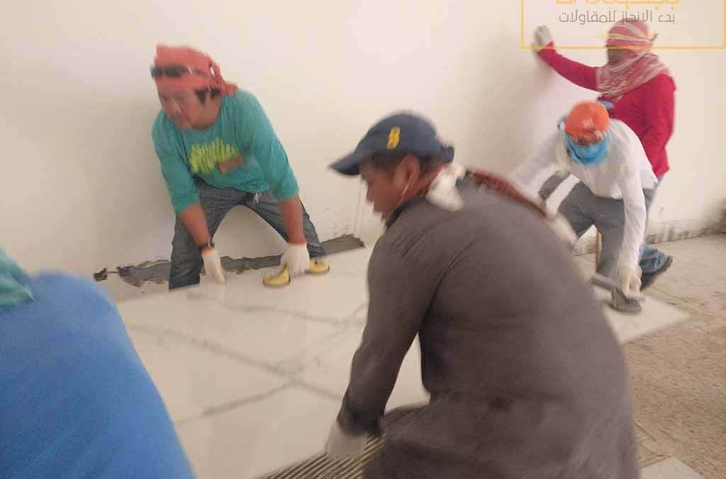 تركيب بورسلان ايطالي مقاس 240 * 120 سم في قصر خاص حي الصحافة
