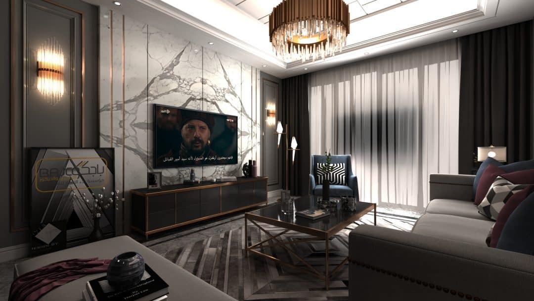 تصميم خلفية تلفزيون من رخام الستتواريو